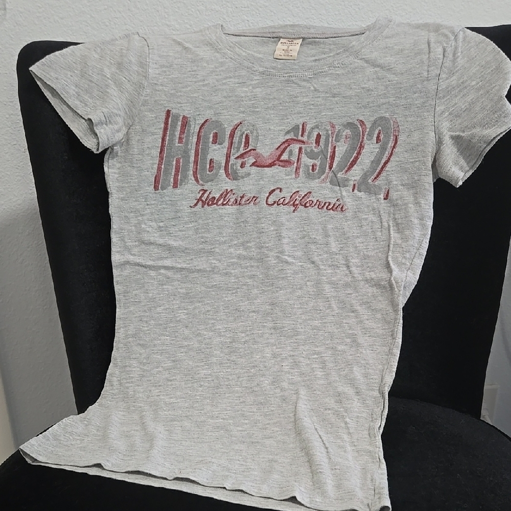 Vintage Y2K Hollister Red and Gray Short Sleeve Tee